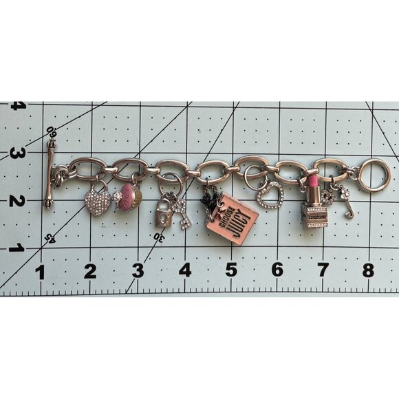 Juicy Couture Charm Bracelet Lipstick Scottie Dog Bling Y2K 90s Pink Mean Girls - Picture 16 of 16